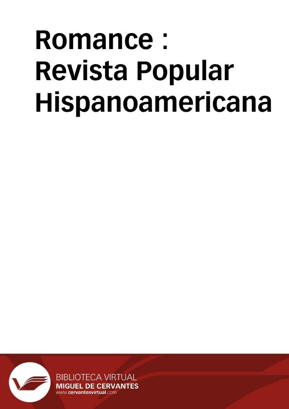 Portada de Romance. Revista Popular Hispanoamericana